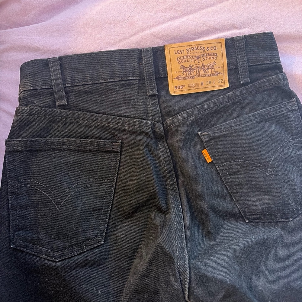 Vintage Levi's 505 Orange Tab Jeans - Black